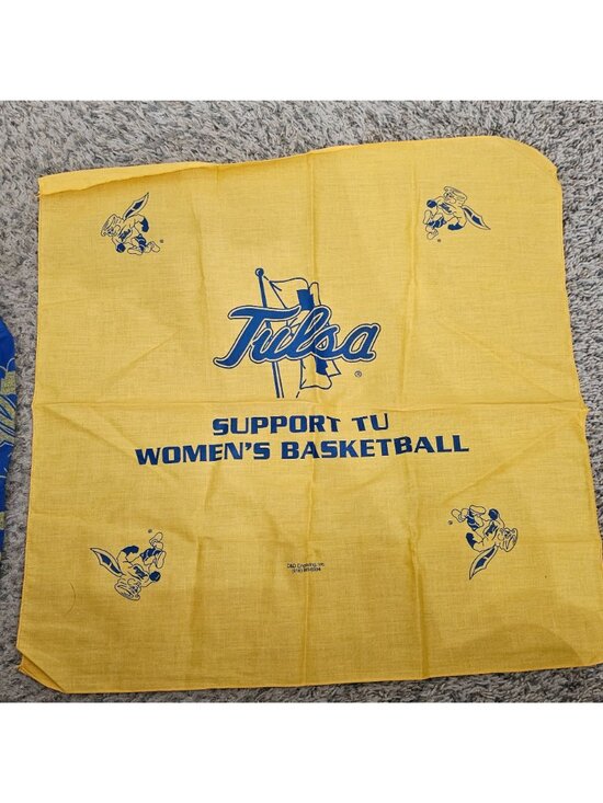 Tulsa Womens Basketball Bandanas Set Of 2 Blue Yellow Sports Memorabilia main image 5